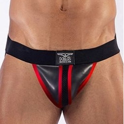 Mr B - Mister B Jockstrap en néoprène Mister B Noir-Rouge